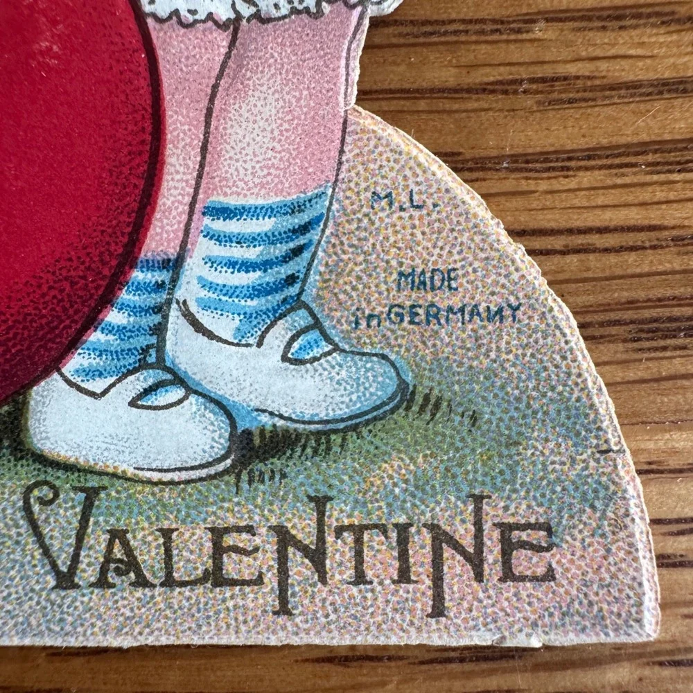 Vintage Mechanical Valentine‎ Die Cut Card ML German Moving Eyes Loving Greeting